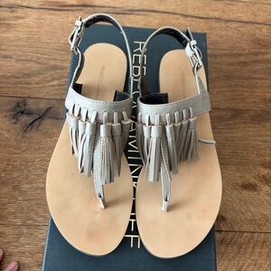 Rebecca Minkoff Beige Fringe Sandals